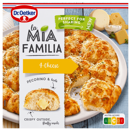 Foto van Dr. Oetker La mia familia 4 cheese op witte achtergrond