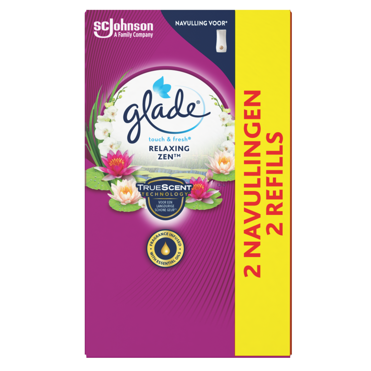 Glade Luchtverfrisser touch & fresh navulling duo relaxing zen