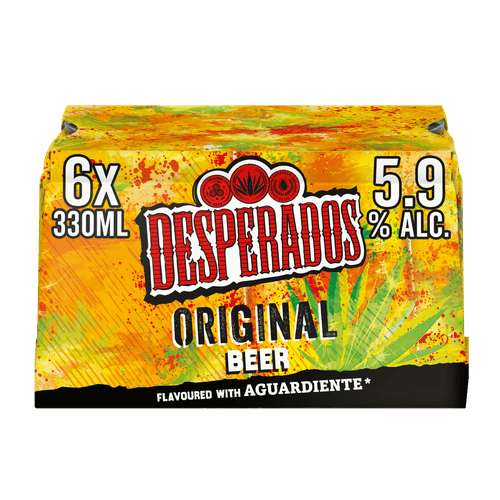 Foto van Desperados Original 6x33 cl op witte achtergrond