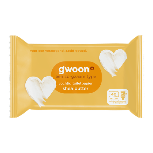 Foto van G'woon Vochtig toiletpapier shea butter op witte achtergrond