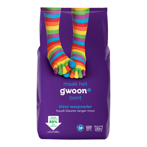 Foto van G'woon Waspoeder kleur 30 wasbeurten op witte achtergrond