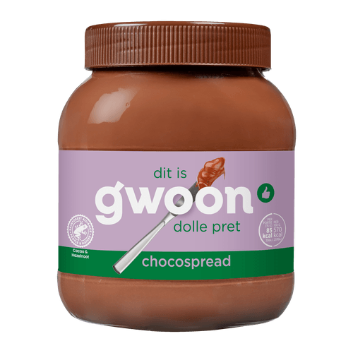 Foto van G'woon Chocospread op witte achtergrond