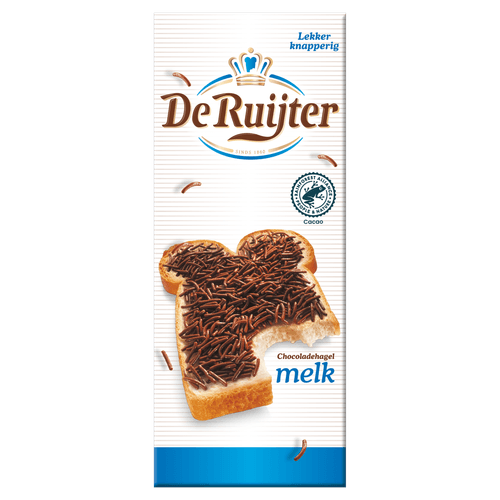 Foto van De Ruijter Chocoladehagel melk op witte achtergrond