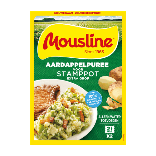 Foto van Mousline Puree voor stamppot op witte achtergrond