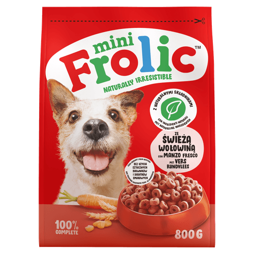 Foto van Frolic Hondenvoer mini rund op witte achtergrond