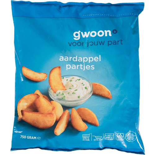 Foto van G'woon Aardappelpartjes op witte achtergrond