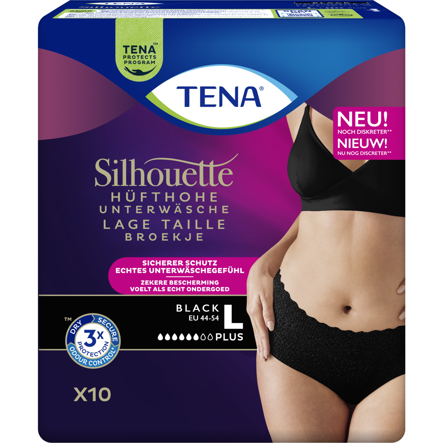 Tena Silhouet black plus l