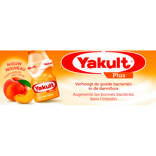 Foto van Yakult Drink plus op witte achtergrond