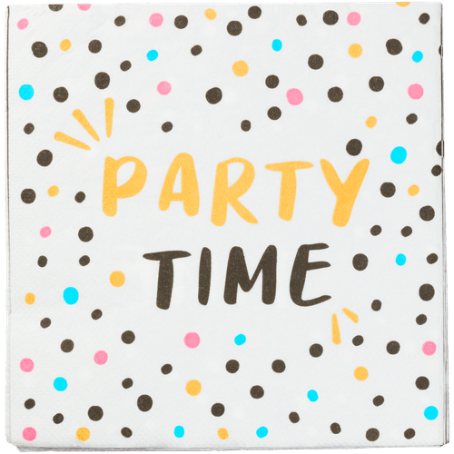 Foto van Non food Party time servetten 3 laags op witte achtergrond