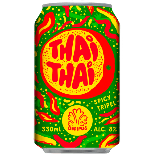 Foto van Oedipus Thai thai tripel op witte achtergrond