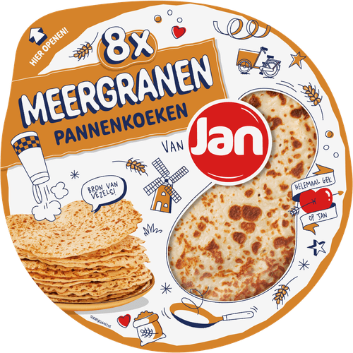 Foto van Jan Pannenkoeken meergranen 8 stuks op witte achtergrond