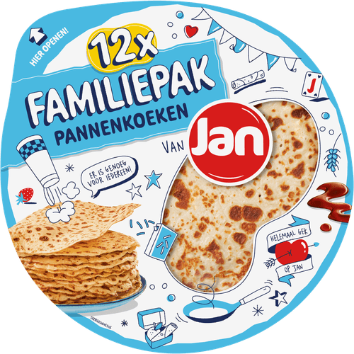 Foto van Jan Pannenkoeken familiepak 12 stuks op witte achtergrond