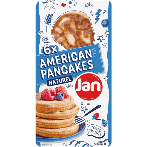 Foto van Jan American pancake naturel 6 stuks op witte achtergrond