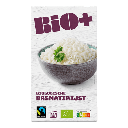 Foto van Bio+ Basmatirijst op witte achtergrond