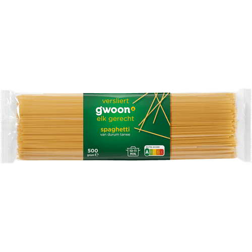 Foto van G'woon Spaghetti op witte achtergrond