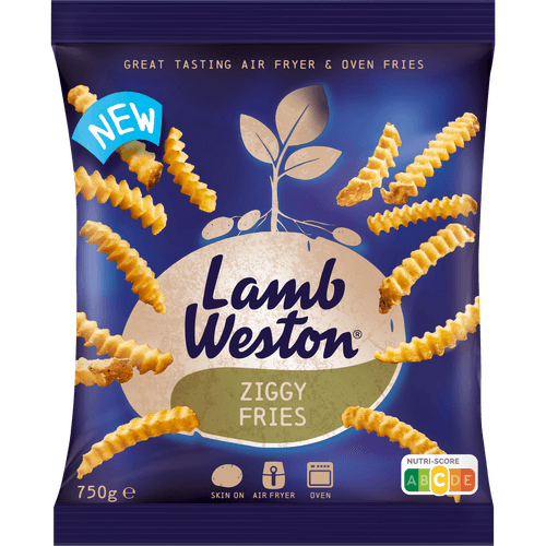 Foto van Lamb Weston Ziggy fries naturel op witte achtergrond