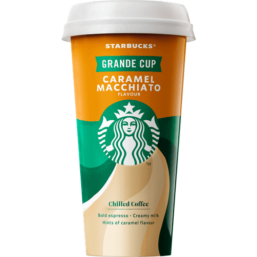 Foto van Starbucks Macchiato chilled classic caramel op witte achtergrond