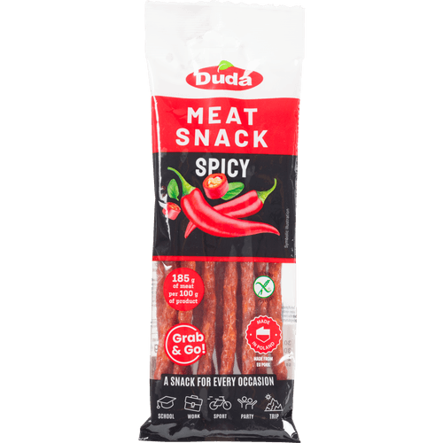 Foto van Duda Kabanosy pikant op witte achtergrond