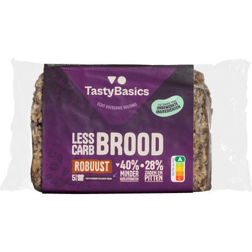 Foto van TastyBasics Robuust brood naturel 5 plakjes op witte achtergrond