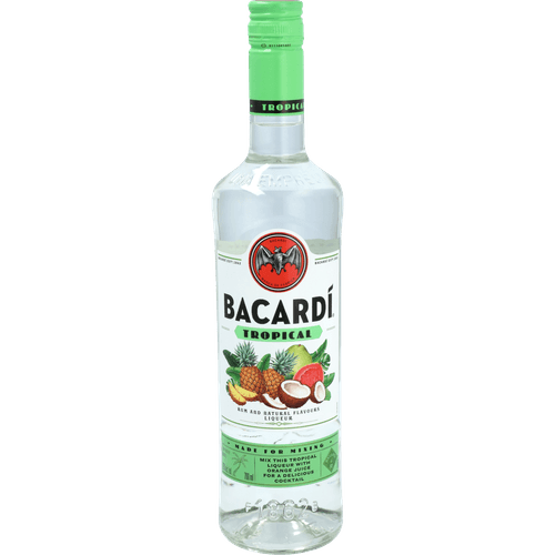 Foto van Bacardi Rum tropical op witte achtergrond