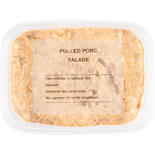Foto van Salade pulled porc op witte achtergrond