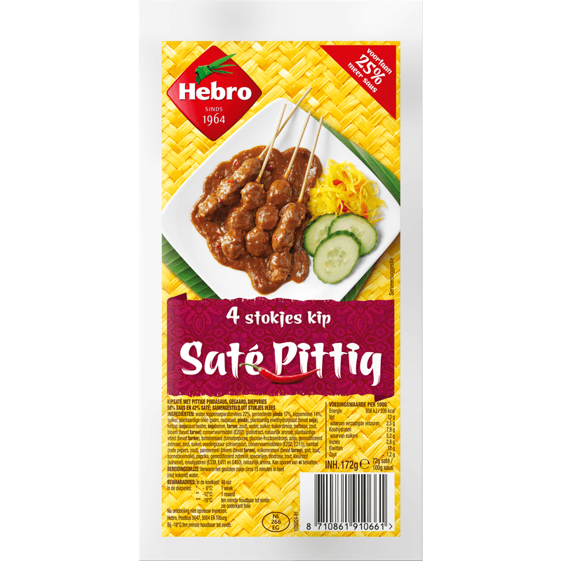 Hebro 4 Stokjes Kipsaté Pittig