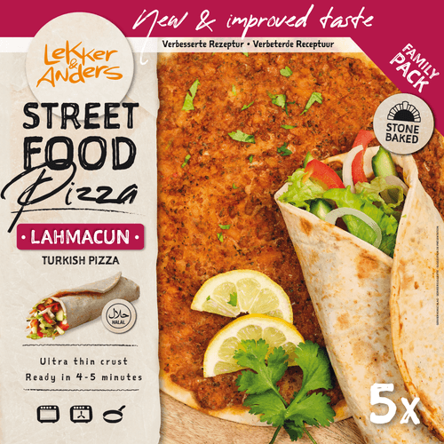Foto van Lekker & Anders Lahmacun turkse pizza 5 stuks op witte achtergrond
