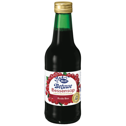 Foto van Betuwe Bessensap rode bes op witte achtergrond