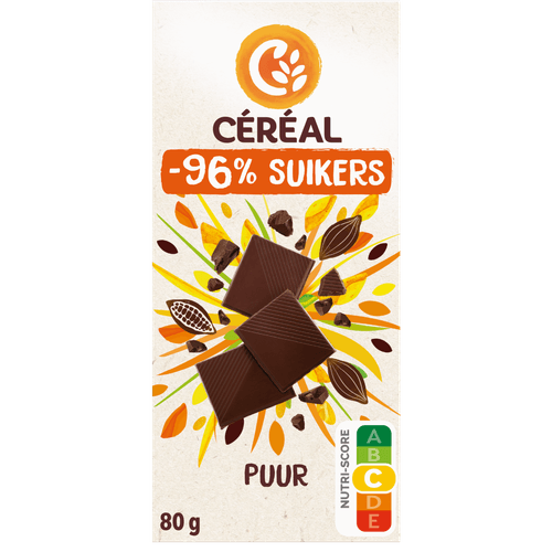 Foto van Céréal Chocoladereep puur op witte achtergrond