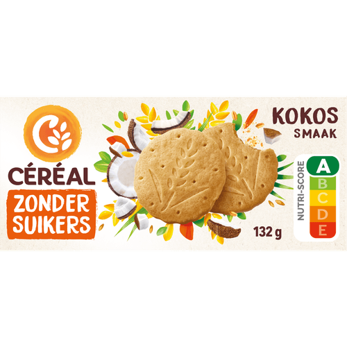 Foto van Céréal Kokoskoekjes op witte achtergrond