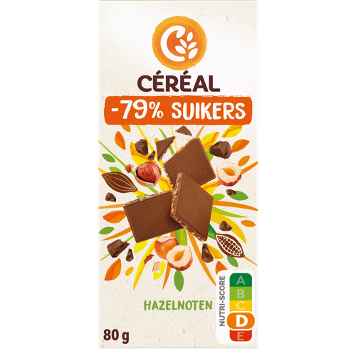 Foto van Céréal Chocolade hazelnoot op witte achtergrond