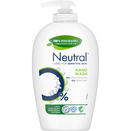 Foto van Neutral Vloeibare zeeppomp sensitive skin op witte achtergrond