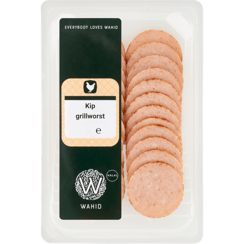 Foto van Wahid Kipgrillworst plakjes op witte achtergrond