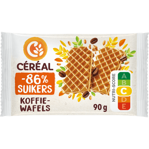 Foto van Céréal Koffiewafels op witte achtergrond