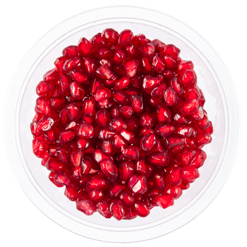 Foto van Healthy Hand Granaatappelpitjes op witte achtergrond