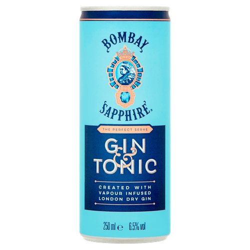Foto van Bombay Sapphire & tonic op witte achtergrond