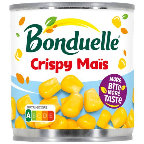 Foto van Bonduelle Crispy mais op witte achtergrond