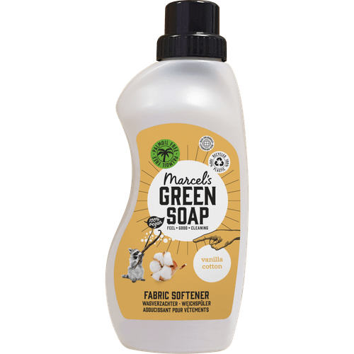 Foto van Green Soap Wasverzachter vanilla cotton op witte achtergrond
