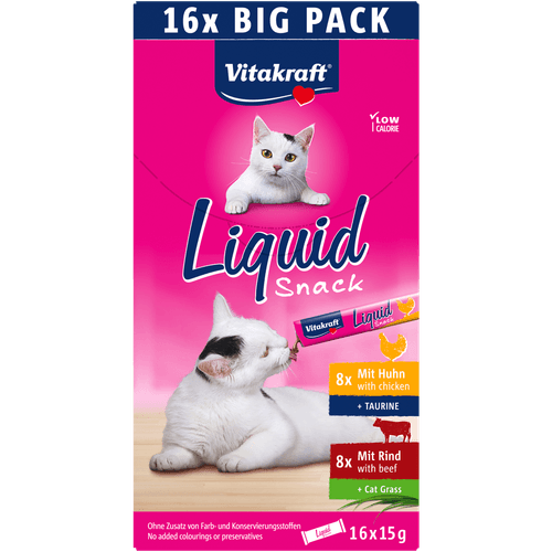 Foto van Vitakraft Liquid snacks multipack 6x15 gram op witte achtergrond