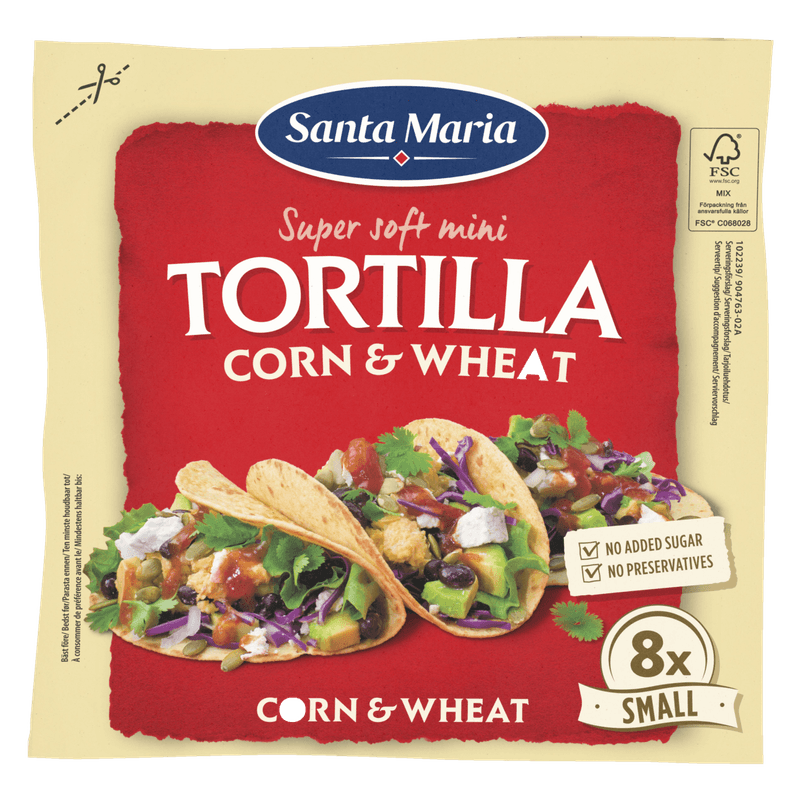 Santa Maria Tortilla corn & wheat small 8 stuks