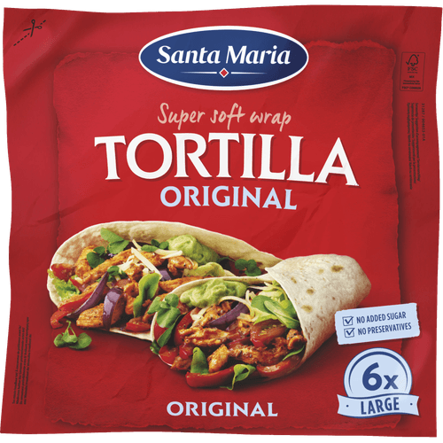 Foto van Santa Maria Tortilla original op witte achtergrond
