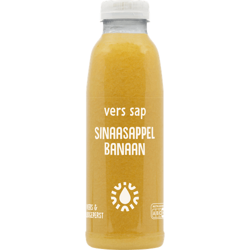 Foto van Sap sinaasappel banaan op witte achtergrond