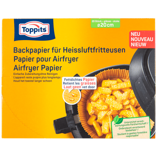Foto van Toppits Airfryer papier 20cm op witte achtergrond