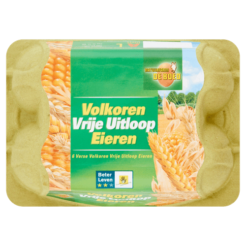 Foto van Natuurfarm Volkoren vrije uitloop eieren L op witte achtergrond