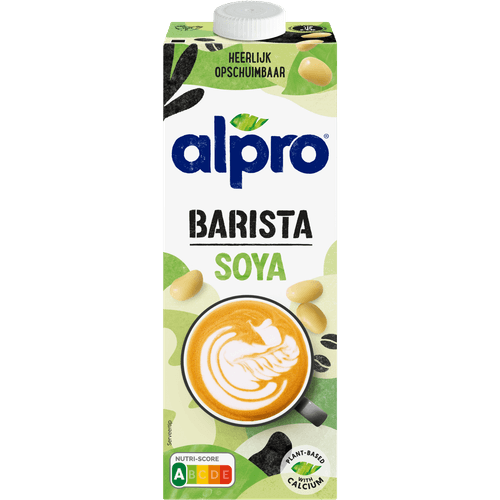 Foto van Alpro Barista soja op witte achtergrond