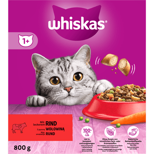 Foto van Whiskas Kattenvoer adult rund op witte achtergrond