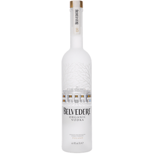 Foto van Belvedere Vodka pure organic op witte achtergrond