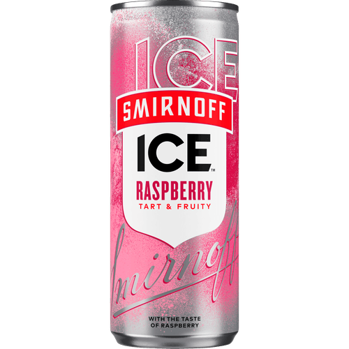 Foto van Smirnoff Ice raspberry op witte achtergrond