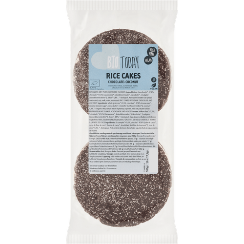 Foto van Bio Today Rice cakes choco coco bio op witte achtergrond