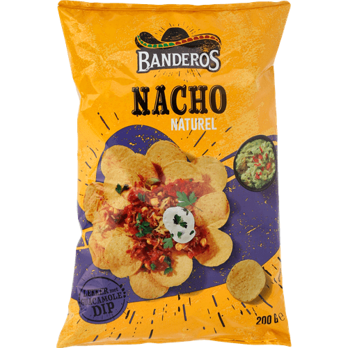Foto van Banderos Nacho chips naturel op witte achtergrond